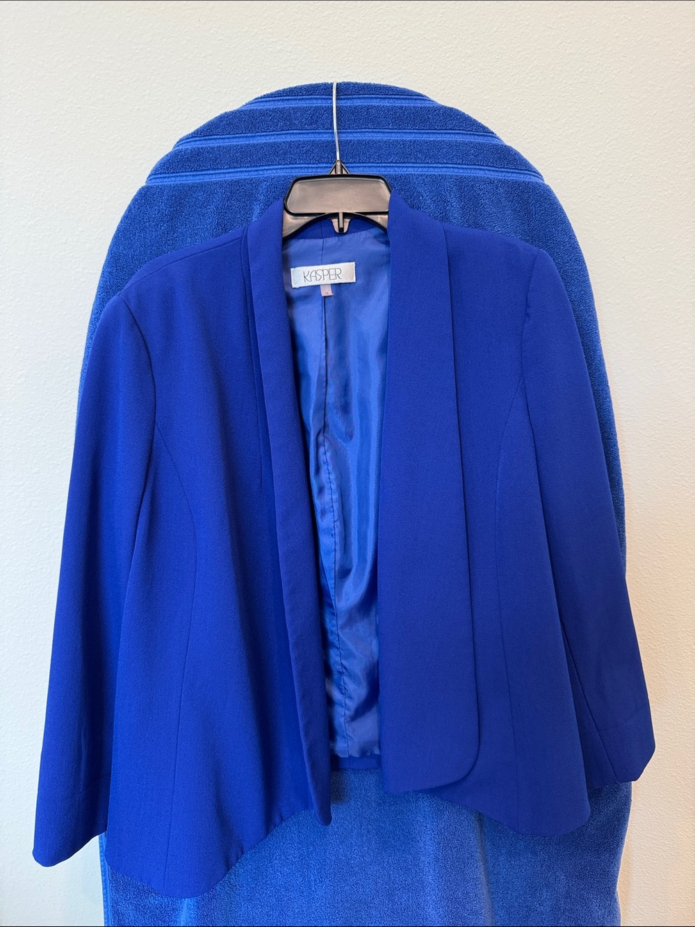Kasper Women's Royal Blue Open Front Blazer